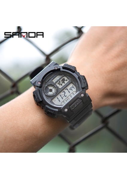 Siyah-Mavi Sanda Erkekler Izle Timepiece Elektronik Pilot Kol Saati Spor Su Geçirmez Saat Kol Saati Sayaçlar Kol Saati Hediye Seti Adam Için (Yurt Dışından)