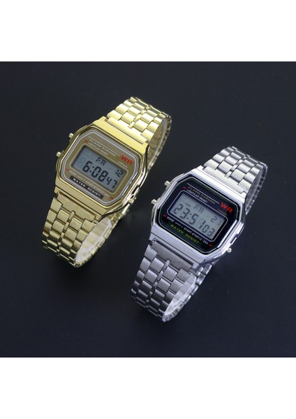 Derin Gri LED Metal Şok Spor Erkek Saatler Kadın Elektronik Dijital Ekran Retro Tarzı Saat Erkek Relogio Masculin Reloj Hombre Homme (Yurt Dışından) modelleri