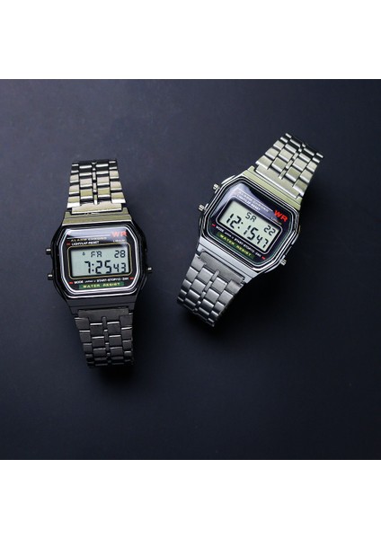 Derin Gri LED Metal Şok Spor Erkek Saatler Kadın Elektronik Dijital Ekran Retro Tarzı Saat Erkek Relogio Masculin Reloj Hombre Homme (Yurt Dışından) indirimleri