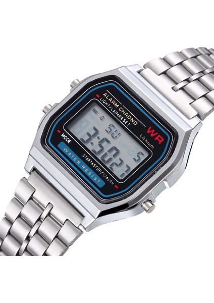 Siyah Kadın Erkek Unisex Izle Altın Gümüş Siyah Vintage LED Dijital Spor Askeri Kol Saatleri Elektronik Dijital Mevcut Hediye Erkek (Yurt Dışından)