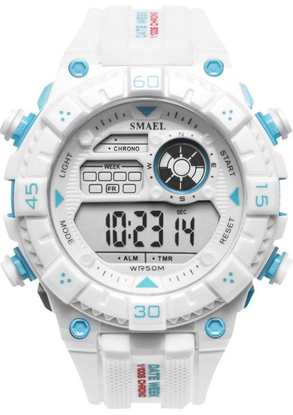 Beyaz Mavi Kırmızı Ordu Saatler Büyük Arama Smael Erkekler Izle Dijital Relogio Masculino Spor Izle Su Geçirmez 1439 Dijital Saat Üst Marka Lüks (Yurt Dışından)