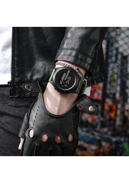 1-Koyu-Yeşil Moda Dijital Erkek Saatler Erkek Hombre Haki Açık Spor Izle Su Geçirmez Kol Saati Şok Dayanıklı Askeri LED Saat Saat (Yurt Dışından)