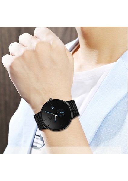 Siyah Mavi 2022 Yeni Kuvars Izle Kadın ve Erkek Saatler Lıge Üst Marka Ünlü Elbise Moda Saat Ultra Ince Bilek Izle Relogio Masculino (Yurt Dışından) fırsatları