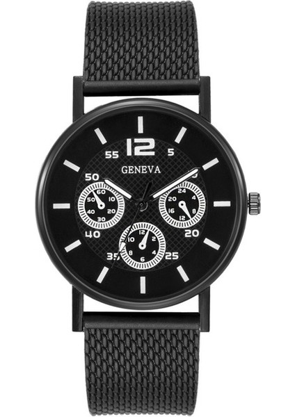 Stil 4 Lüks Minimalist Erkek Moda Ultra Ince Saatler Basit Erkekler Iş Paslanmaz Çelik Hasır Kemer Kuvars Izle Relogio Masculino (Yurt Dışından)