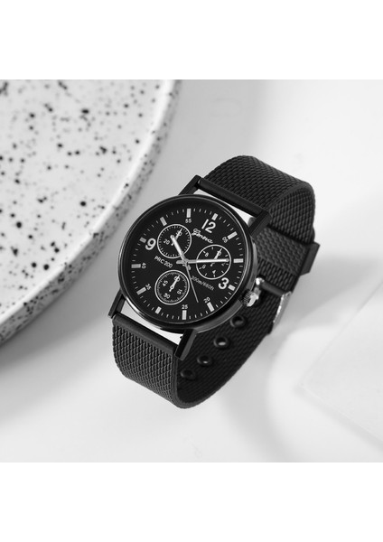 Stil 4 Lüks Minimalist Erkek Moda Ultra Ince Saatler Basit Erkekler Iş Paslanmaz Çelik Hasır Kemer Kuvars Izle Relogio Masculino (Yurt Dışından)