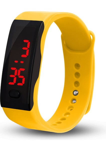 Sarı Saat Dijital Erkek Saati Kadın Saatleri Akıllı Spor Izle El Yüzük Saatler LED Spor Moda LED Dijital Ekran Bilezik (Yurt Dışından)