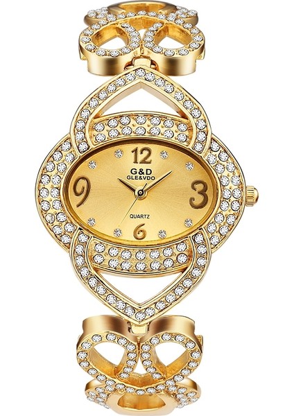 Altın-Beyaz Gd Kadın Moda Rahat Hediye Izle Paslanmaz Çelik Kuvars Izle Bileklik Saat Zaman Tutma (Yurt Dışından) fiyatları