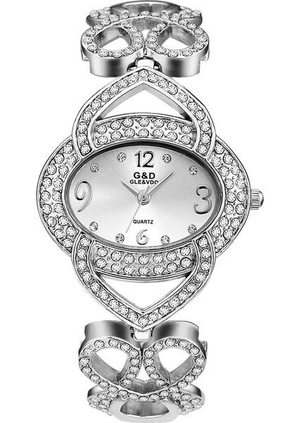 Altın-Beyaz Gd Kadın Moda Rahat Hediye Izle Paslanmaz Çelik Kuvars Izle Bileklik Saat Zaman Tutma (Yurt Dışından) fırsatları