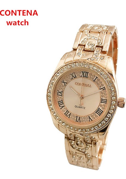 Gül Altın Contena Lüks Bilezik Izle Kadın Saatler Taklidi Moda Gül Altın Kadın Saatler Saat Reloj Mujer Relogio Feminino (Yurt Dışından)
