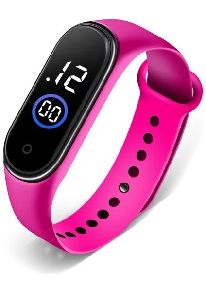 M4-Gül Kırmızı Erkek Kadın Spor LED Dijital Saat Erkekler LED Izle Silikon Elektronik Saat Çift Saatler Saat Relogio Dijital Montre Ev (Yurt Dışından)