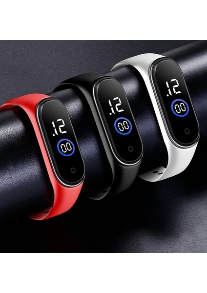 M4-Gül Kırmızı Erkek Kadın Spor LED Dijital Saat Erkekler LED Izle Silikon Elektronik Saat Çift Saatler Saat Relogio Dijital Montre Ev (Yurt Dışından)