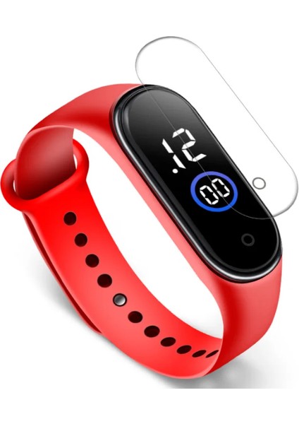 M4-Gül Kırmızı Erkek Kadın Spor LED Dijital Saat Erkekler LED Izle Silikon Elektronik Saat Çift Saatler Saat Relogio Dijital Montre Ev (Yurt Dışından)