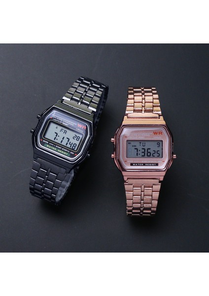 Gümüş LED Metal Şok Spor Erkek Saatler Kadın Elektronik Dijital Ekran Retro Tarzı Saat Erkek Relogio Masculin Reloj Hombre Homme (Yurt Dışından) fiyatları