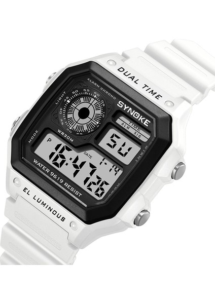Beyaz Erkekler Spor Saatler Su Geçirmez Retro Dijital Saat Erkekler Için LED Elektronik Saat Tasarım Naylon Askeri Adam Kol Saati Reloj Hombre (Yurt Dışından)