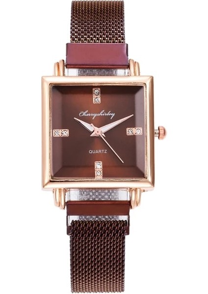 Kahverengi 2020 Lüks Kadın Saatler Şık Elmas Altın Kayış Bayanlar Kol Saati Manyetik Bilezik Izle Kadın Saat Relogio Feminino (Yurt Dışından)