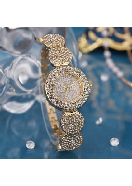 Altın Yeni Bir Altın Lüks Taklidi Saatler Kadın Kadın Kristal Kuvars Bilezik Saatler Bayan Elbise Yeni Kol Saati Saat Relogios (Yurt Dışından) fiyatları