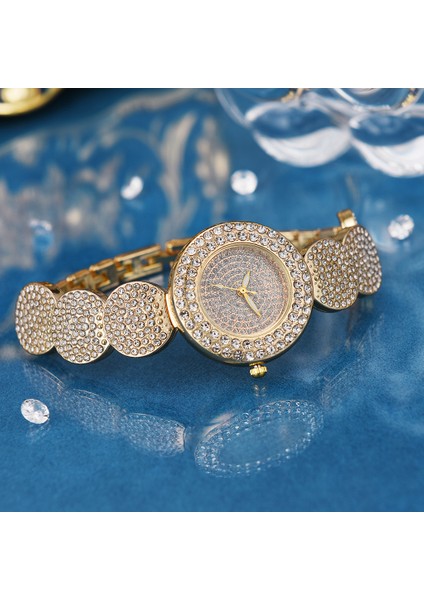 Altın Yeni Bir Altın Lüks Taklidi Saatler Kadın Kadın Kristal Kuvars Bilezik Saatler Bayan Elbise Yeni Kol Saati Saat Relogios (Yurt Dışından) modelleri