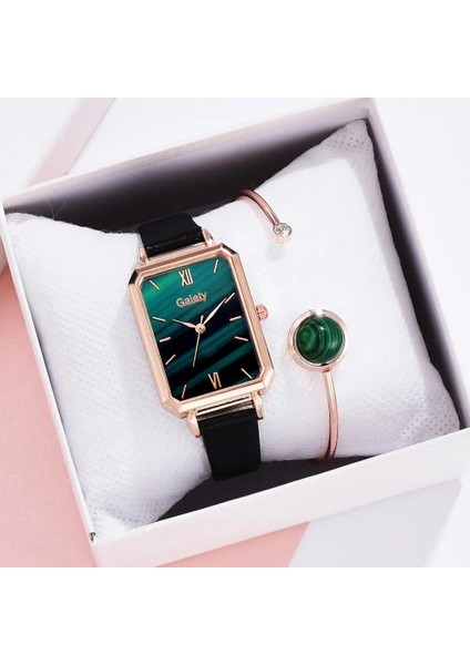Siyah Set Yeni Lüks Saatler Kadın Set Bilezik Izle Saatler Rahat Deri Moda Saatler Kadın Bayanlar Kuvars Saat Montre Femme (Yurt Dışından) fırsatları
