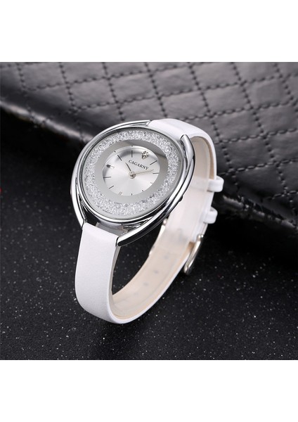 Gümüş Beyaz 1 Cagarny Üst Marka Gümüş Yaratıcı Kadın Saatler Yüksek Kaliteli Kuvars Bayanlar Elmas Bilezik Saat Mujer Reloje Relogio Feminino (Yurt Dışından)