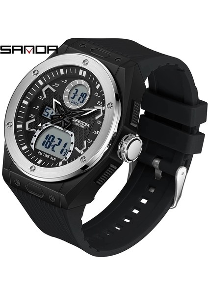 Beyaz Sanda Marka 2023 Erkek Saatler Çift Ekran Dijital Kuvars Saatı Su Geçirmez Spor Askeri Izle Relogio Masculino 3138 (Yurt Dışından) fiyatları