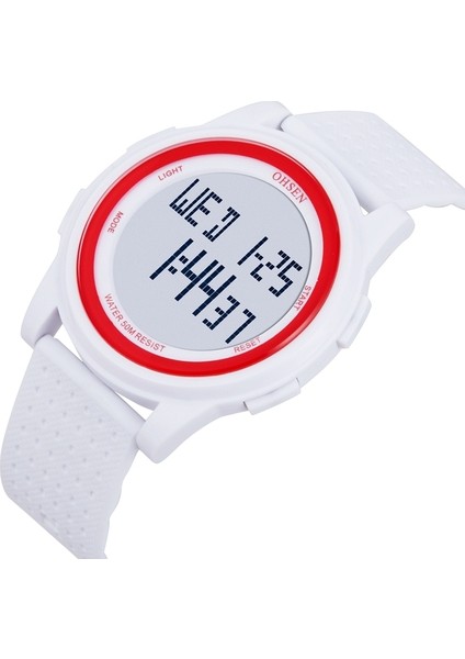 Beyaz Kol Saati Dijital LED Erkek Çocuk Izle Moda Yeşil Silikon Su Geçirmez Spor Unisex Kol Saati Reloj Hombre Alarm Kronometre Erkek Saat Hediye (Yurt Dışından)