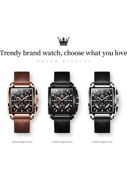 Siyah Olevs Erkekler Kuvars Saatler Chronograph Su Geçirmez Spor Izle Lüks Marka Deri Band Takvim El Saati Erkek Siyah Kadran (Yurt Dışından) fiyatları