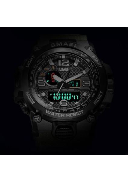Erkekler Için Kamuflaj Haki Smael Marka Izle, 1545D Adam Kamuflaj Askeri Spor Saatleri, Şok Dayanıklı Çalar Saat Reloj Hombre (Yurt Dışından)