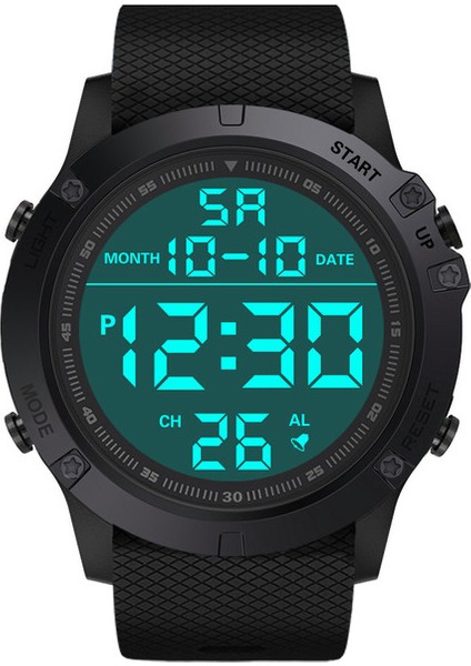 E Spor Dijital Yuvarlak Izle Aydınlık Dijital Saat Rahat Çok Fonksiyonlu Izle Açık Kauçuk Kayış Moda Izle Erkekler Için (Yurt Dışından)