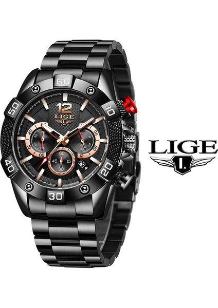 Siyah Gül S Lıge 2022 Yeni Moda Mavi Erkek Saatler Top Marka Lüks Saat Spor Chronograph Su Geçirmez Kuvars Izle Erkekler Relogio Masculino (Yurt Dışından)