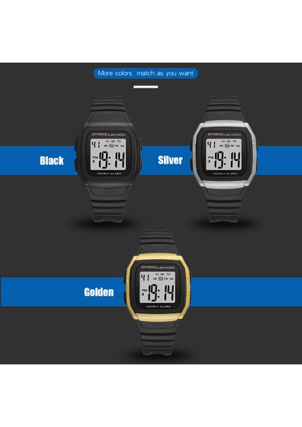 9021GOLD Synoke Erkek Spor Saat LED Alarm Su Geçirmez Kare Büyük Arama Dijital Saatler Erkek Elektronik Saat Kol Saati Relojes Hombre (Yurt Dışından) indirimleri