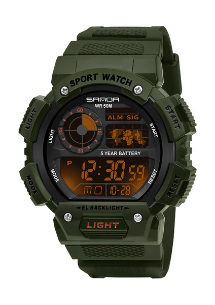 Ordu Yeşil Sanda Erkekler Izle Timepiece Elektronik Pilot Kol Saati Spor Su Geçirmez Saat Kol Saati Sayaçlar Kol Saati Hediye Seti Adam Için (Yurt Dışından)