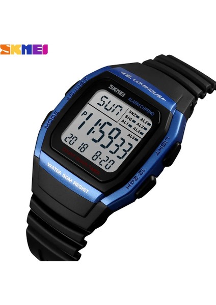 Siyah Marka Skmeı 1278 Moda Kare Dijital Saat Kaliteli Plastik Spor Alarm Chronograph Elektronik Erkek Saatler Reloj Hombre (Yurt Dışından)