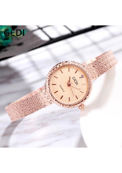 Altın Altın Gedı Üst Marka Lüks Gül Altın Bilezik Saatler Kadınlar Bayanlar Moda Parlayan Kristal Elbise Kuvars Kol Saati Taklidi Izle (Yurt Dışından) fiyatları