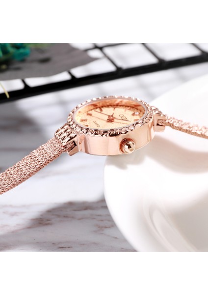 Altın Altın Gedı Üst Marka Lüks Gül Altın Bilezik Saatler Kadınlar Bayanlar Moda Parlayan Kristal Elbise Kuvars Kol Saati Taklidi Izle (Yurt Dışından) fırsatları