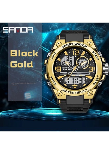 6024 Ordu Yeşili Sanda G Stil Erkekler Dijital Saat Şok Askeri Spor Saatler Çift Ekran Su Geçirmez Elektronik Kol Saati Relogio Masculino (Yurt Dışından) fiyatları