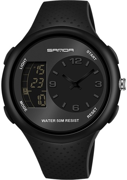 Siyah Sanda Siyah Spor Erkek Saatler Top Marka Lüks Askeri Dijital Kuvars Saatler Su Geçirmez Erkek Saat Relogio Masculino 763 (Yurt Dışından)