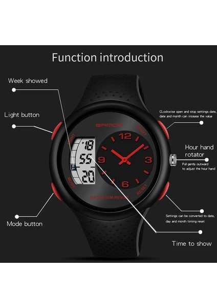 Siyah Sanda Siyah Spor Erkek Saatler Top Marka Lüks Askeri Dijital Kuvars Saatler Su Geçirmez Erkek Saat Relogio Masculino 763 (Yurt Dışından) fırsatları