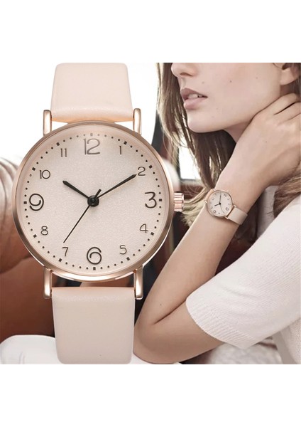 D Kadın Saatler Pu Deri Bant Siyah Kadran Analog Kol Saati Kadın Bilezik Saatler Kristal Saat Hediye Dijital Saat Reloj (Yurt Dışından)