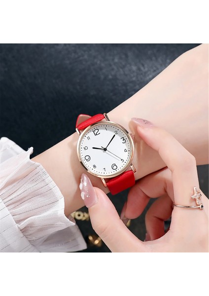 D Kadın Saatler Pu Deri Bant Siyah Kadran Analog Kol Saati Kadın Bilezik Saatler Kristal Saat Hediye Dijital Saat Reloj (Yurt Dışından)