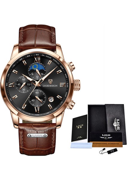 Altın Siyah Lıge 2023 Üst Marka Lüks Erkek Saatler Moda Iş Izle Erkekler Rahat Spor Su Geçirmez Kuvars Izle Erkekler Için Montre Homme (Yurt Dışından)