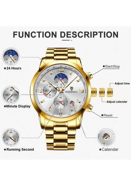 Altın Siyah Lıge 2023 Üst Marka Lüks Erkek Saatler Moda Iş Izle Erkekler Rahat Spor Su Geçirmez Kuvars Izle Erkekler Için Montre Homme (Yurt Dışından) fırsatları