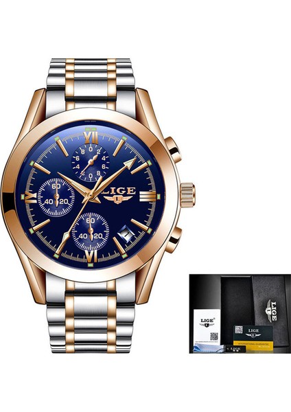 Gül Altın Mavi S Kuvars Izle Erkekler Için Lıge Orijinal Marka Saatler Erkek Spor Lüks Kronograf Su Geçirmez Dropshipping Izle Relogio Masculino (Yurt Dışından)