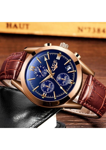 Gül Altın Mavi S Kuvars Izle Erkekler Için Lıge Orijinal Marka Saatler Erkek Spor Lüks Kronograf Su Geçirmez Dropshipping Izle Relogio Masculino (Yurt Dışından)