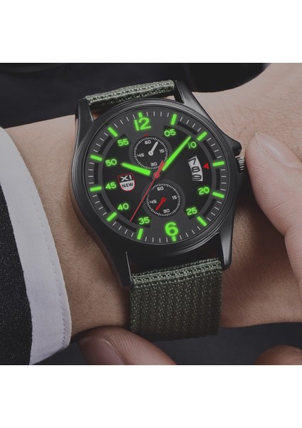 Kahve Askeri Naylon Dijital Kol Saatleri Erkekler Için Su Geçirmez Tarih Kuvars Analog Ordu Erkek Kuvars Bilek Saatleri Montre Homme (Yurt Dışından)