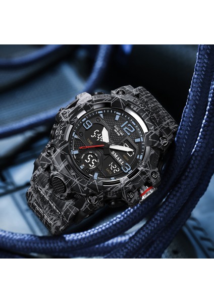 Camo Armygreen Smael Izle Erkekler Için Alarm Spor Kronometre Kamuflaj Ordu Askeri Kol Saati Ikili Zaman Göstergesi Dijital Kuvars Erkek Saatler 8008 (Yurt Dışından) modelleri