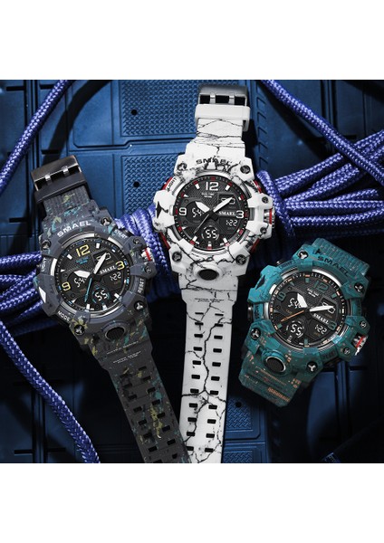 Camo Armygreen Smael Izle Erkekler Için Alarm Spor Kronometre Kamuflaj Ordu Askeri Kol Saati Ikili Zaman Göstergesi Dijital Kuvars Erkek Saatler 8008 (Yurt Dışından) fırsatları