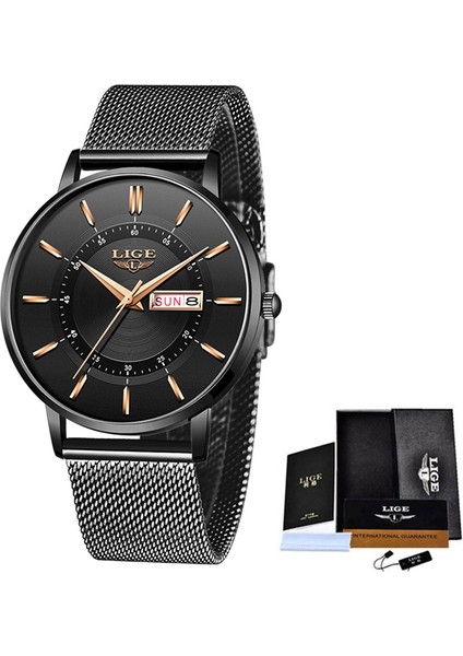 Siyah Lıge Altın Kuvars Izle Kadın Saatler Bayanlar Çelik Kadın Bilezik Saatler Kadın Saat Relogio Feminino Montre Femme (Yurt Dışından)