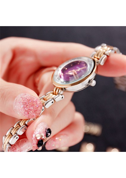 Mor Moda Bilezik Izle Kadın Gül Altın Tam Paslanmaz Çelik Kuvars Saat Bayanlar Parlayan Kristal Elmas Saat Üst Marka Kıngnuos (Yurt Dışından) indirimleri