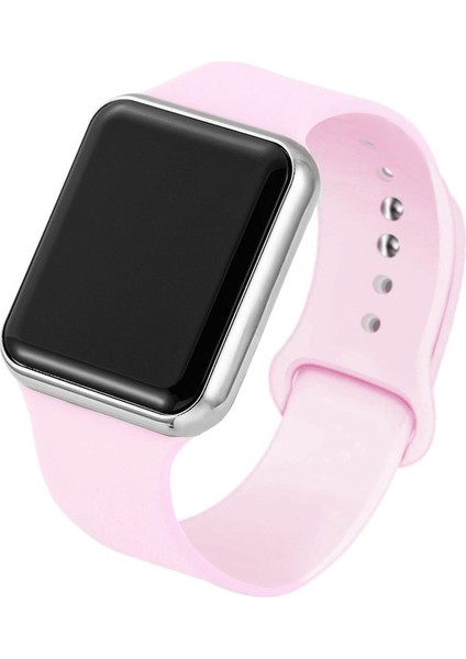 Pembe Gümüş Erkek Spor LED Dijital Saat Erkek Kadın Silikon Elektronik Kol Saati Askeri Saat Relogio Dijital Masculino Montre Homme (Yurt Dışından)