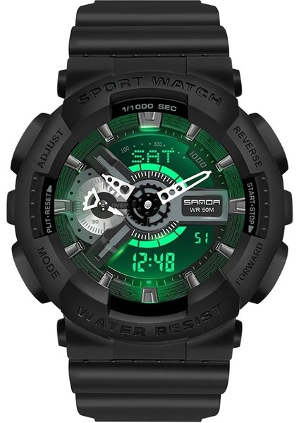 3110-GÜL Altın Sanda Erkekler Askeri Izle 50 M Su Geçirmez Adam Spor G Tarzı - Şok Kol Saatleri Moda Adam Kuvars Analog Dijital Saat Relogio (Yurt Dışından)
